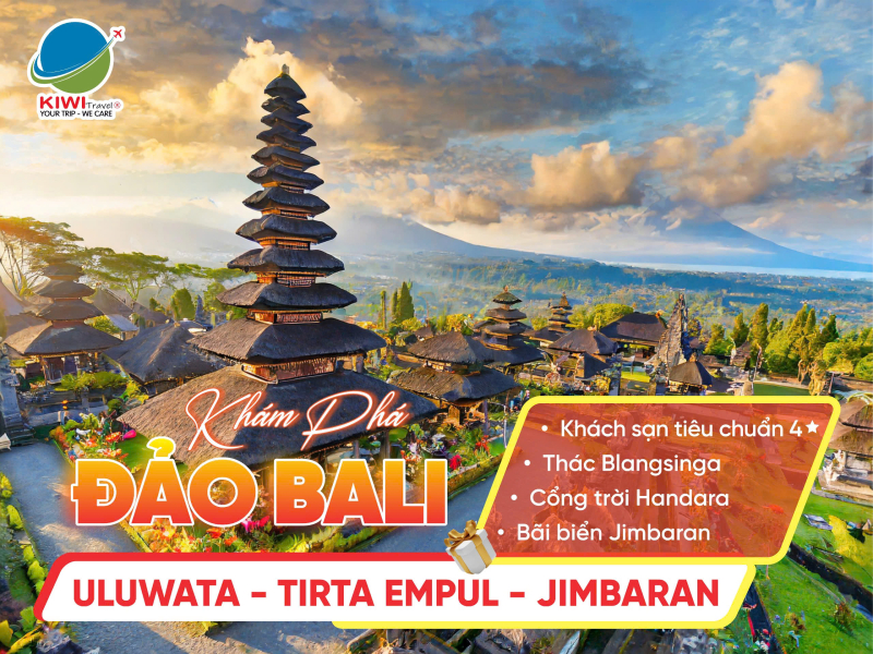 BALI: D'TUKAD CLUB - CỔNG TRỜI HANDARA - ĐỀN NƯỚC ULUN DANU | BAY VIETNAM AIRLINES