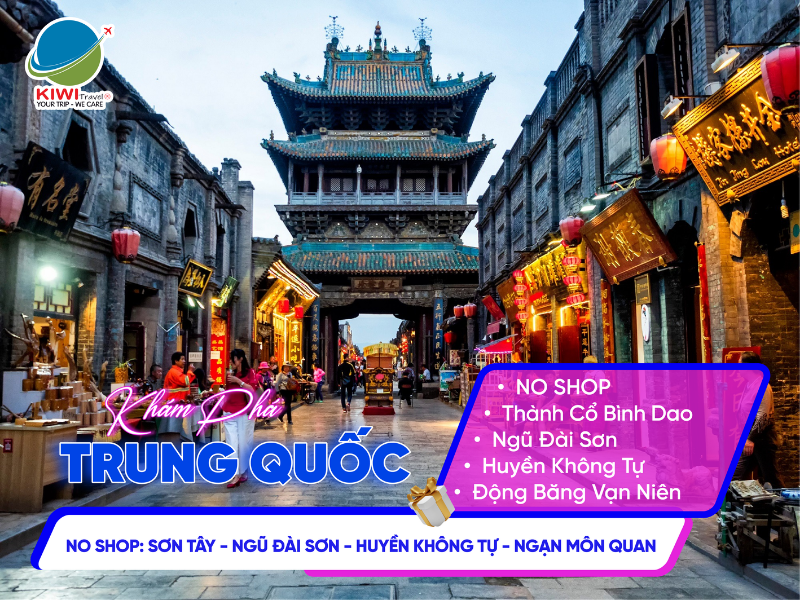 TRUNG QUỐC: NOSHOP SƠN TÂY - NGŨ ĐÀI SƠN - HUYỀN KHÔNG TỰ - NGẠN MÔN QUAN | CHINA EASTERN AIRLINES
